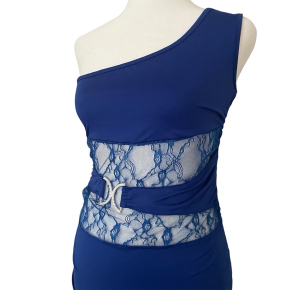 Y2K Single Strap Lace Waist Party Dress Women’s S - Picture 3 of 6